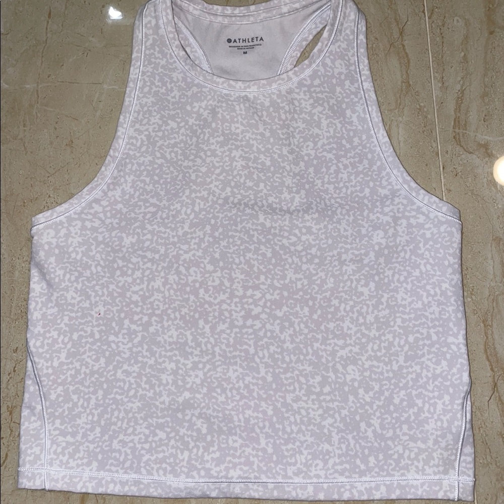Athleta cropped tank | size M | white/cream